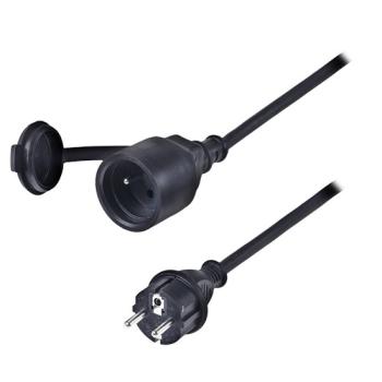 SOLIGHT PS30 PREDLZOVACI PRIVOD - SPOJKA, 1 ZASUVKA, CIERNA, GUMOVA, 5M