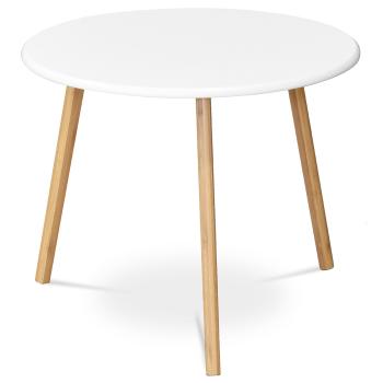 AUTRONIC AF-1144 WT Stůl konferenční 60x60x50 cm,  MDF bílá deska,  nohy bambus přírodní odstín