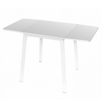KONDELA Jedálenský stôl, MDF fóliovaná/kov, biela, 60-120x60 cm, MAURO