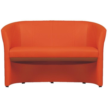 KONDELA Klubové dvojkreslo, ekokoža oranžová, CUBA
