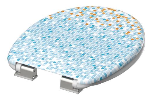 Schütte MOSAIK BLAU-ORANGE | Duroplast, Soft Close
