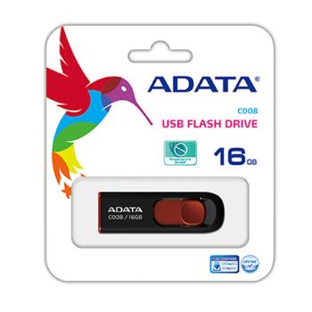 A-DATA USB C008 16GB BLACK/RED, AC008-16G-RKD