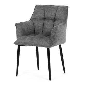 AUTRONIC DCH-J2139 GREY2 Židle jídelní, šedá vodoodpudivá látka, černý matný lak, kovové nohy