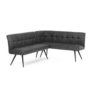 AUTRONIC DCL-D1950 GREY3 Lavice rohová, šedá látka v dekoru broušené kůže, černý kov