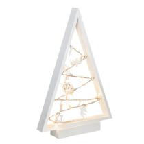 SOLIGHT 1V221 LED DREVENY VIANOCNY STROMCEK S OZDOBAMI, 15LED, PRIRODNE DREVO, 37CM, 2X AA