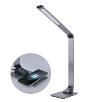 SOLIGHT WO60-G LED STOLNA LAMPICKA STMIEVATELNA, 10W, INDUKCNE NABIJANIE, HLINIK, SIVA vystavený kus
