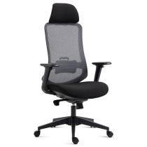 AUTRONIC KA-V322 BK Kancelářská židle, černý plast, černá látka, 4D područky, kolečka pro tvrdé povr