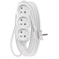 EMOS P0315 PREDLZOVACI KABEL 5 M/3 ZASUVKY/BIELY/PVC/1 MM2