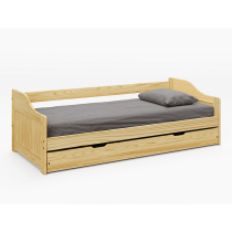 KONDELA LAURA NEW POSTEL S VYSUVNOU PRISTELKOU, MASIV, 90X200