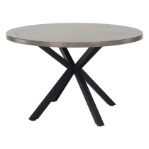 KONDELA Jedálenský stôl, betón/čierna, priemer 120 cm, MEDOR
