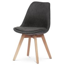 AUTRONIC CT-751 GREY2 Židle jídelní, šedá látka, nohy bukové dřevo