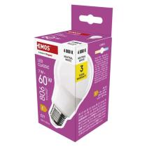 EMOS ZQ5E43 LED ZIAROVKA CLASSIC A60 / E27 / 7 W (60 W) / 806 LM / NEUTRALNA BIELA