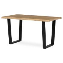 AUTRONIC HT-F4214 OAK Stůl jídelní, 140x80x75 cm, MDF deska, dekor divoký dub, kovová nohy ve tvaru