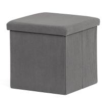 AUTRONIC TAB-471 GREY6 Taburet s úložným prostorem, šedá manšestrová látka