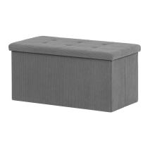 AUTRONIC TAB-472 GREY6 Taburet s úložným prostorem, šedá manšestrová látka