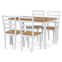 AUTRONIC VESPA OAK Jídelní set 1+4, rozměr stolu 120x75x75 cm, MDF, dýha, masivní nohy, moření dub