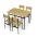AUTRONIC AUT-O2155 OAK Jídelní set (1+4), MDF dekor divoký dub, čtyřnohá kovová podnož, černý matný