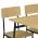 AUTRONIC AUT-O2155 OAK Jídelní set (1+4), MDF dekor divoký dub, čtyřnohá kovová podnož, černý matný
