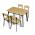 AUTRONIC AUT-O2222 OAK Jídelní set (1+4), MDF dekor dub, čtyřnohá kovová podnož, černý matný lak