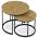 AUTRONIC CT-G1145 OAK Set 2 ks stolků, MDF deska, dekor divoký dub, kovová podnož, černý lak