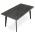 AUTRONIC HT-F4416 GREY Stůl jídelní, 160x90x75 cm, MDF deska, dekor šedý dub, kov, černý lak