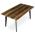 AUTRONIC HT-F4416 OLW Stůl jídelní, 160x90x75 cm, MDF deska, dekor staré dřevo, kov, černý lak