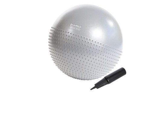 Masážní gymnastický míč HMS YB03N 65 cm světle šedý