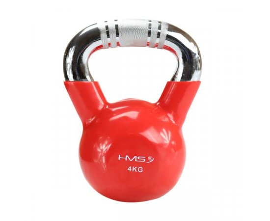 Kettlebell s chromovaným úchopem HMS KTC 4 kg červený