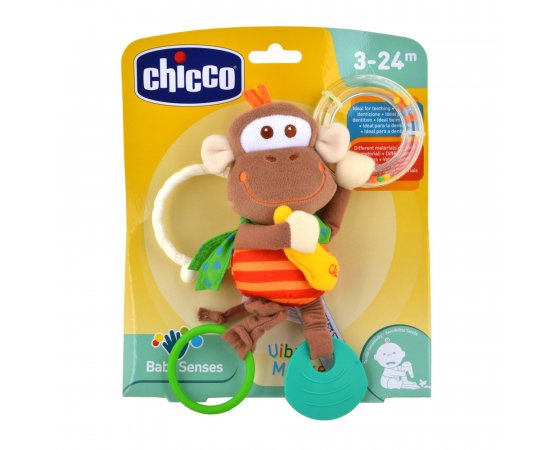 CHICCO Hryzačka/hrkálka vibrujúca opica 3m+