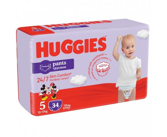 HUGGIES® Pants Nohavičky plienkové jednorazové 5 (12-17 kg) 34 ks