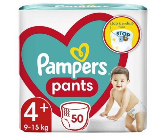 PAMPERS Active Baby-Dry Pants Nohavičky plienkové jednorazové 4+ (9-15 kg) 50 ks  - JUMBO PACK