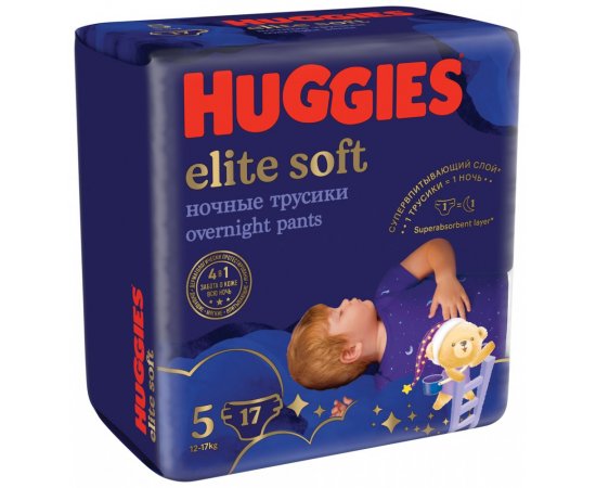 HUGGIES® Elite Soft Pants OVN Nohavičky plienkové jednorazové 5 (12-17 kg) 17 ks
