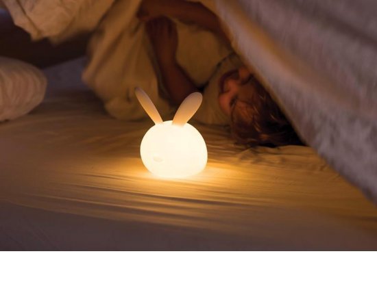 NATTOU Svetielko nočné silikónové so senzorom plaču Lapidou zajačik