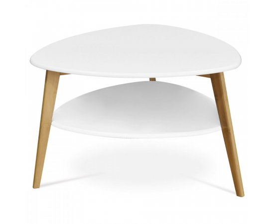 AUTRONIC AF-1192 WT Stůl konferenční 78x77x50 cm,  MDF bílá deska,  nohy bambus přírodní odstín