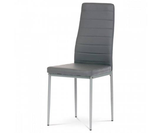 AUTRONIC DCL-377 GREY Židle jídelní, šedá koženka, šedý kov