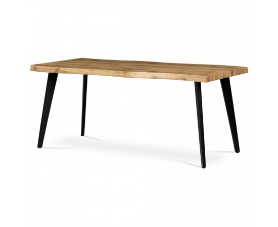 AUTRONIC HT-880B OAK Jedálenský stôl, 180x90x75 cm, MDF doska, 3D dekor divoký dub, kov, čierny lak