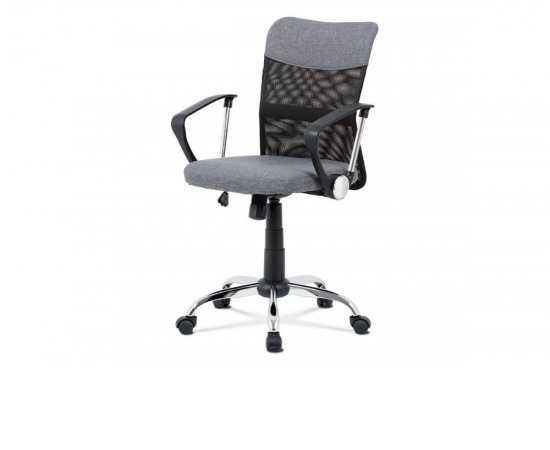 AUTRONIC KA-V202 GREY kancelárska stolička, šedá látka, čierna MESH, hojdací mech, kríž chróm