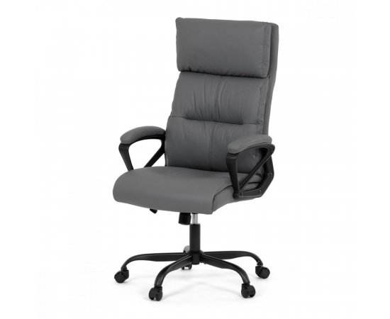 AUTRONIC KA-Y346 GREY Kancelářská židle, šedá ekokůže, taštičkové pružiny, kovový kříž, kolečka na tvrdé podlahy