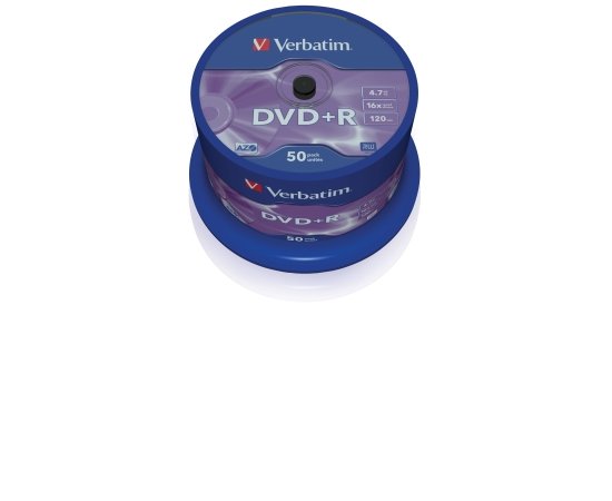 VERBATIM DVD+R(50-Pack),Spindl/MattSlvr/16x/4.7GB