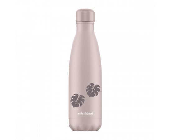 Miniland Termosková fľaša Terra, 500ml, ružová/listy
