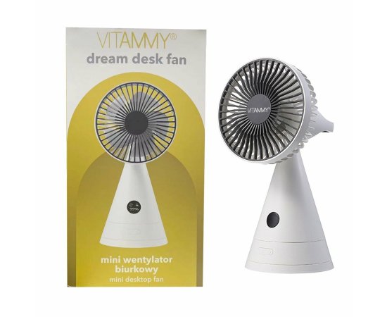 VITAMMY Dream desk fan,  USB mini stolný ventilátor, šedý