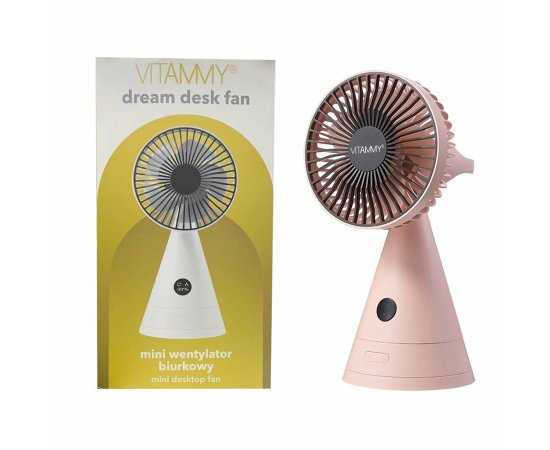 VITAMMY Dream desk fan,  USB mini stolný ventilátor, ružový