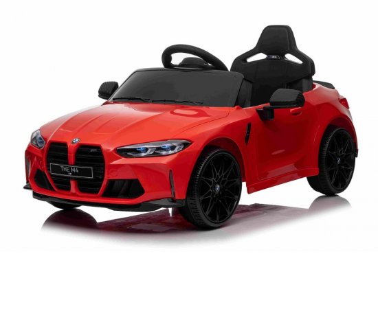 Elektrické autíčko BMW M4, červené, 2,4 GHz dialkové ovládanie, USB / Aux Vstup, odpruženie, 12V batéria, LED Svetlá, 2 X MOTOR, ORIGINAL licencia