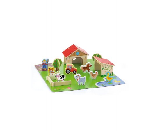 Detské drevené 3D puzzle Viga Farma