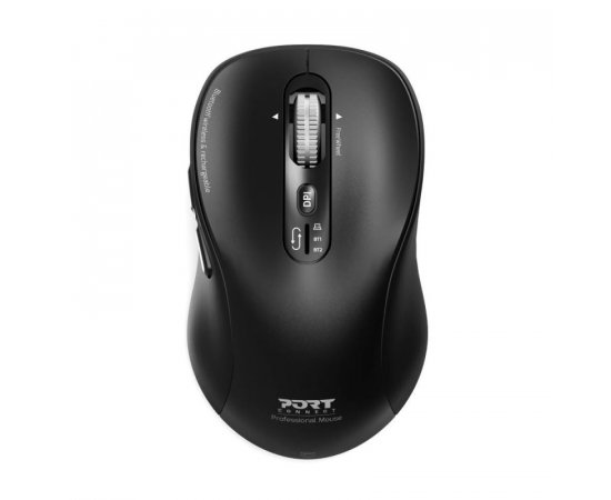 PORT CONNECT Bezdrátová a nabíjecí myš Expert, 2,4 Ghz a Bluetooth®, USB-A/C, černá