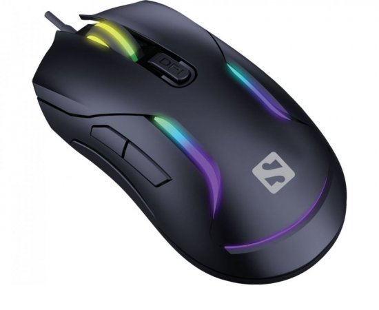 Sandberg LightFlow 6D Gamer Mouse, herní myš, 3600dpi, LED podsvícení, černá