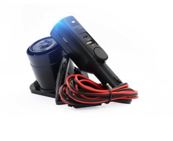 Technaxx AUTOalarm s detekcí pohybu + dálkové ovládání a nabíječka do auta 2x USB, (TX-168)