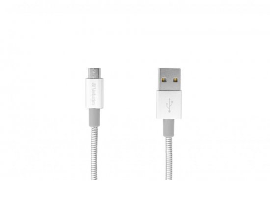 Verbatim Micro USB kabel 100cm, SYNC + CHARGE stříbrný