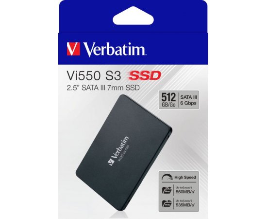Verbatim SSD 512GB SATA III Vi550 S3 interní disk 2.5&amp;quot;, Solid State Drive