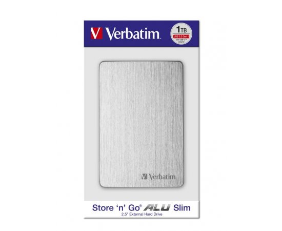 HDD 2.5&amp;quot; 1TB USB 3.2/USB-C Gen 1 ALU Slim stříbrný, externí disk Store ‘n’ Go Verbatim